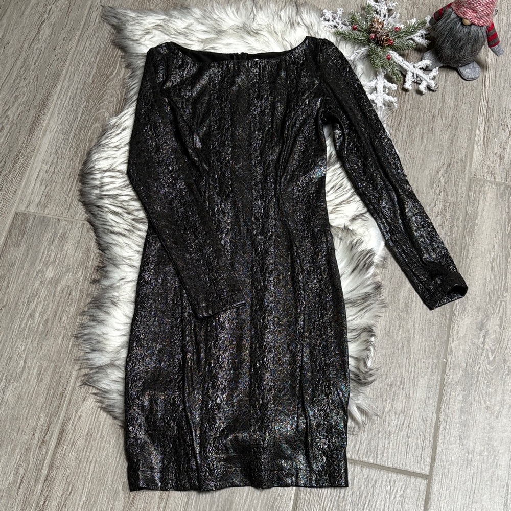 Cache Black Long Sleeve Lace Dress size 0